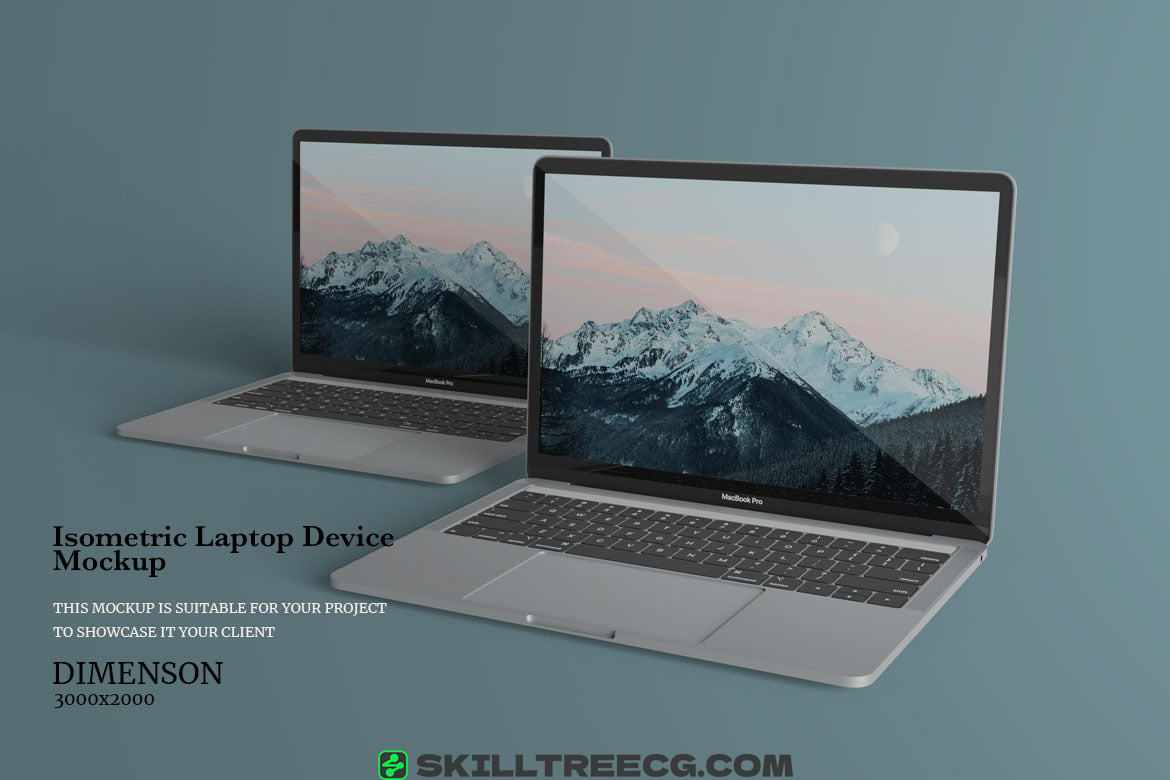 Isometric Laptop Device - Mockup（681944）-技能树